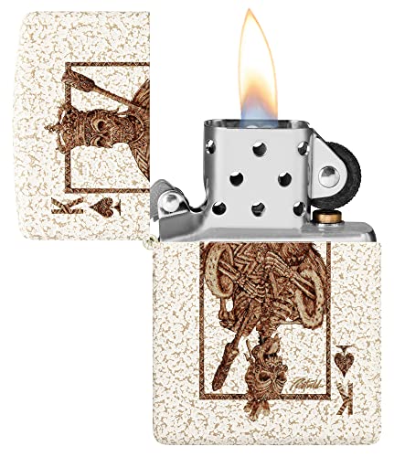 Zippo Rick Rietveld Ace Skull Design Mercury Glass Pocket Lighter