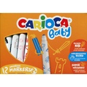 CARIOCA: Viltstift "Baby" 12 stuks in kartonnen doos, afwasbare inkt