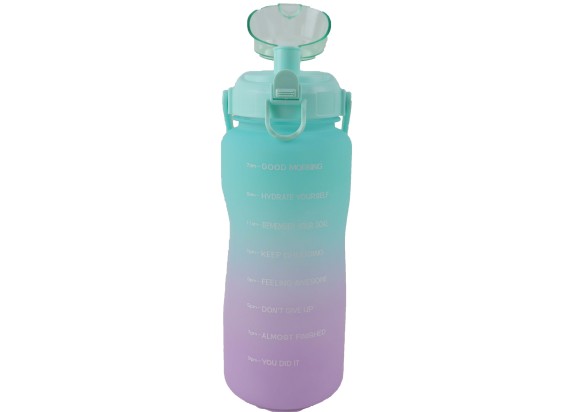 LUNCH BUDDIES: Motiverende waterfles 2200 ml groen - paars