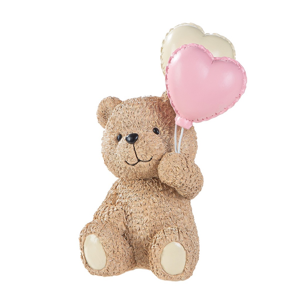 Gilde - Figure, Bear, "Teddy", Balloon motif, Synthetic resin, brown