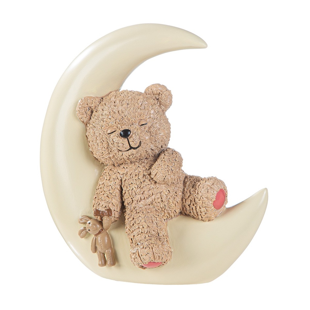 Gilde - Figure, Bear, "Teddy", Moon belly motif, Synthetic resin, brown