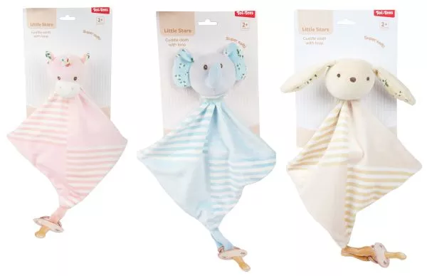 Baby knuffeldoek met lus soft (6stuks)